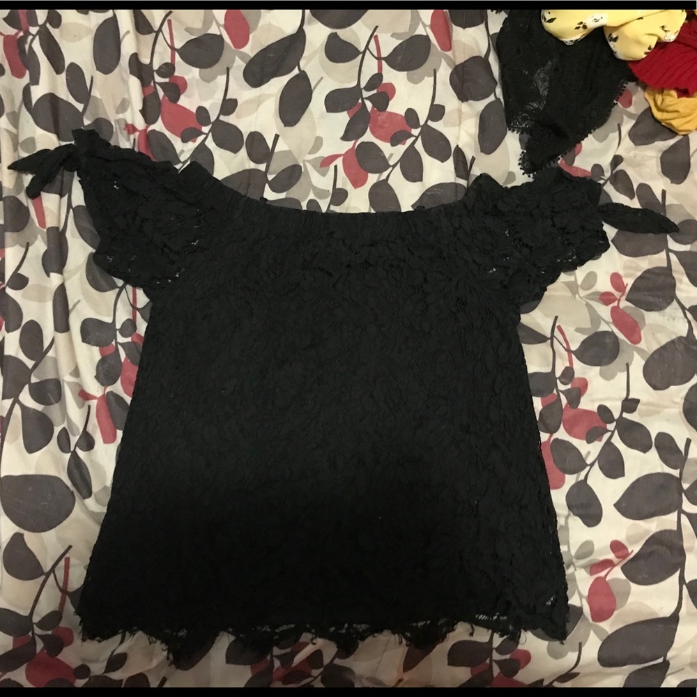 Off the shoulder black top